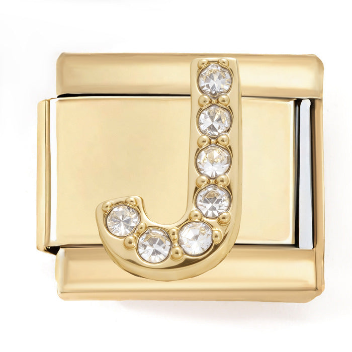 Wholesale 2PCS 9mm Italian Charm Starter Bracelets DIY Letters Stainless Steel Composable Bracelet