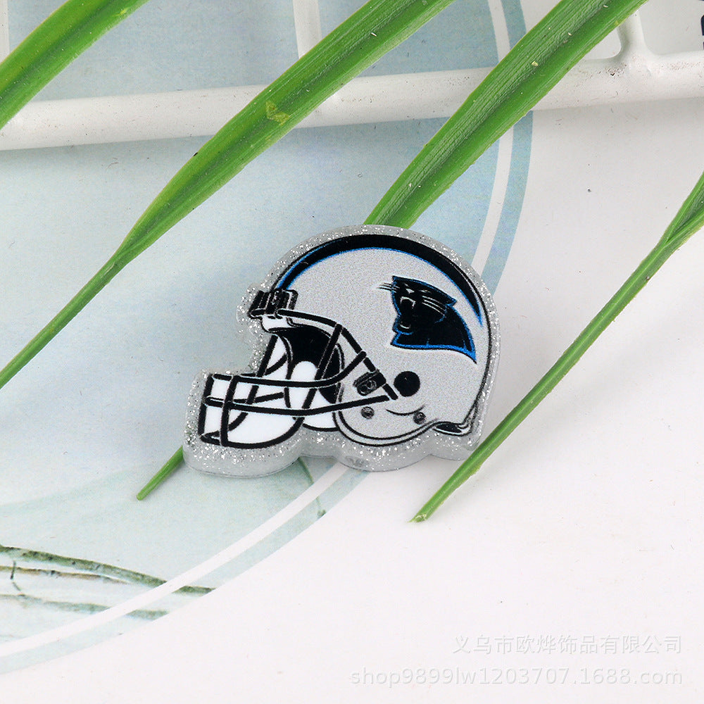 Wholesale 5pcs Acrylic Rugby Straight Hole Cartoon Beads