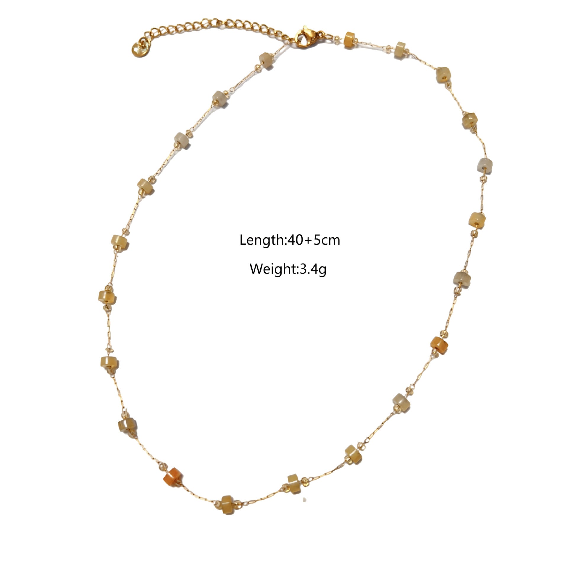 Wholesale Stainless Steel  Colorful Natural Stone Natural Citrine Beaded Necklace