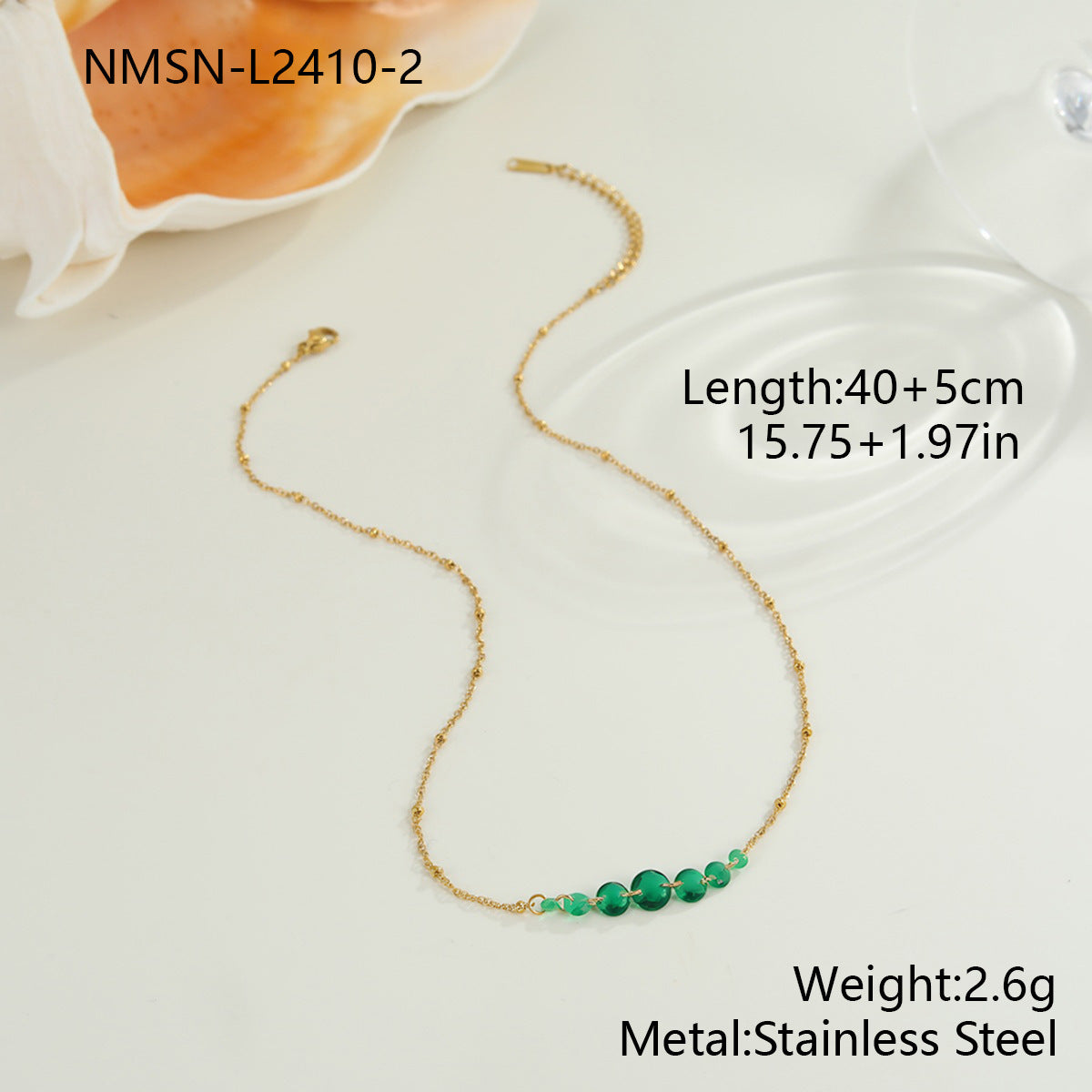 Wholesale Stainless steel colored zircon clavicle chain
