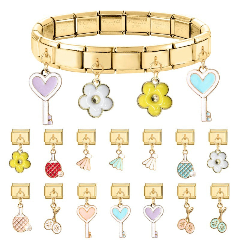 Wholesale 9mm Italian Charm Starter Bracelets DIY Pendant Style Stainless Steel Composable Bracelet