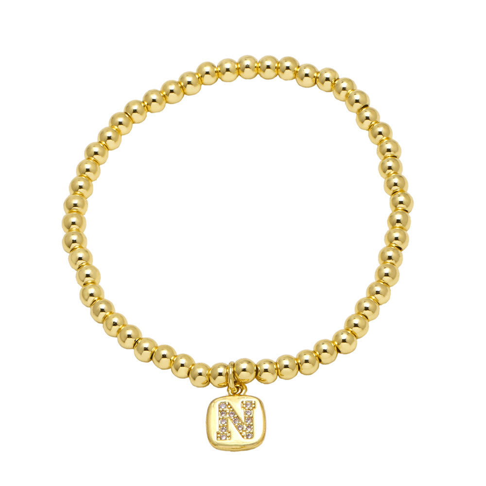 Wholesale Copper letter tag bracelet