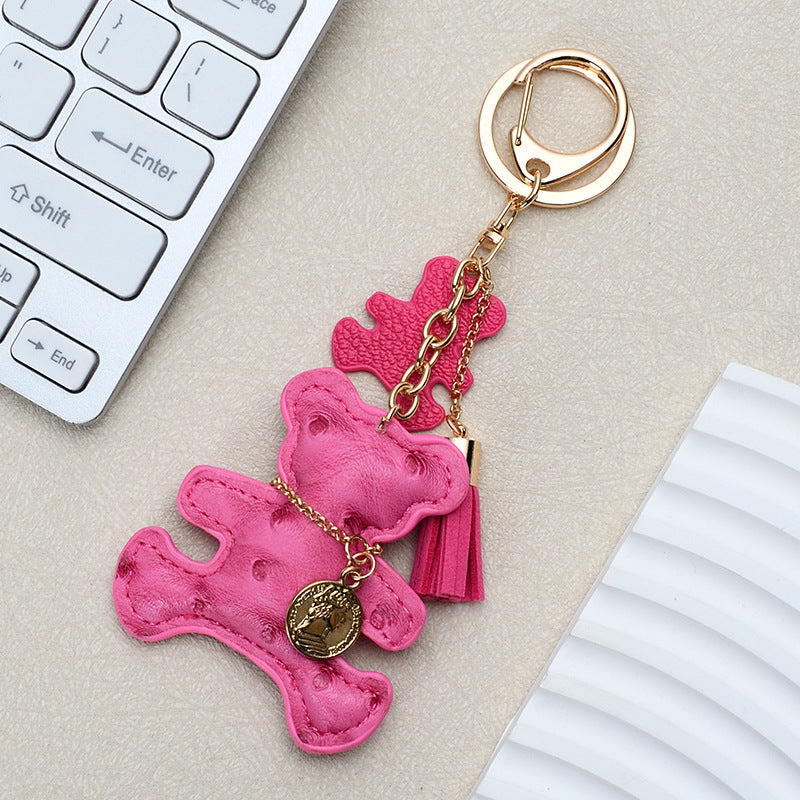 Wholesale Chic White Leather Bear Keychain - Decorative Bag Charm &  Car Key Accessory