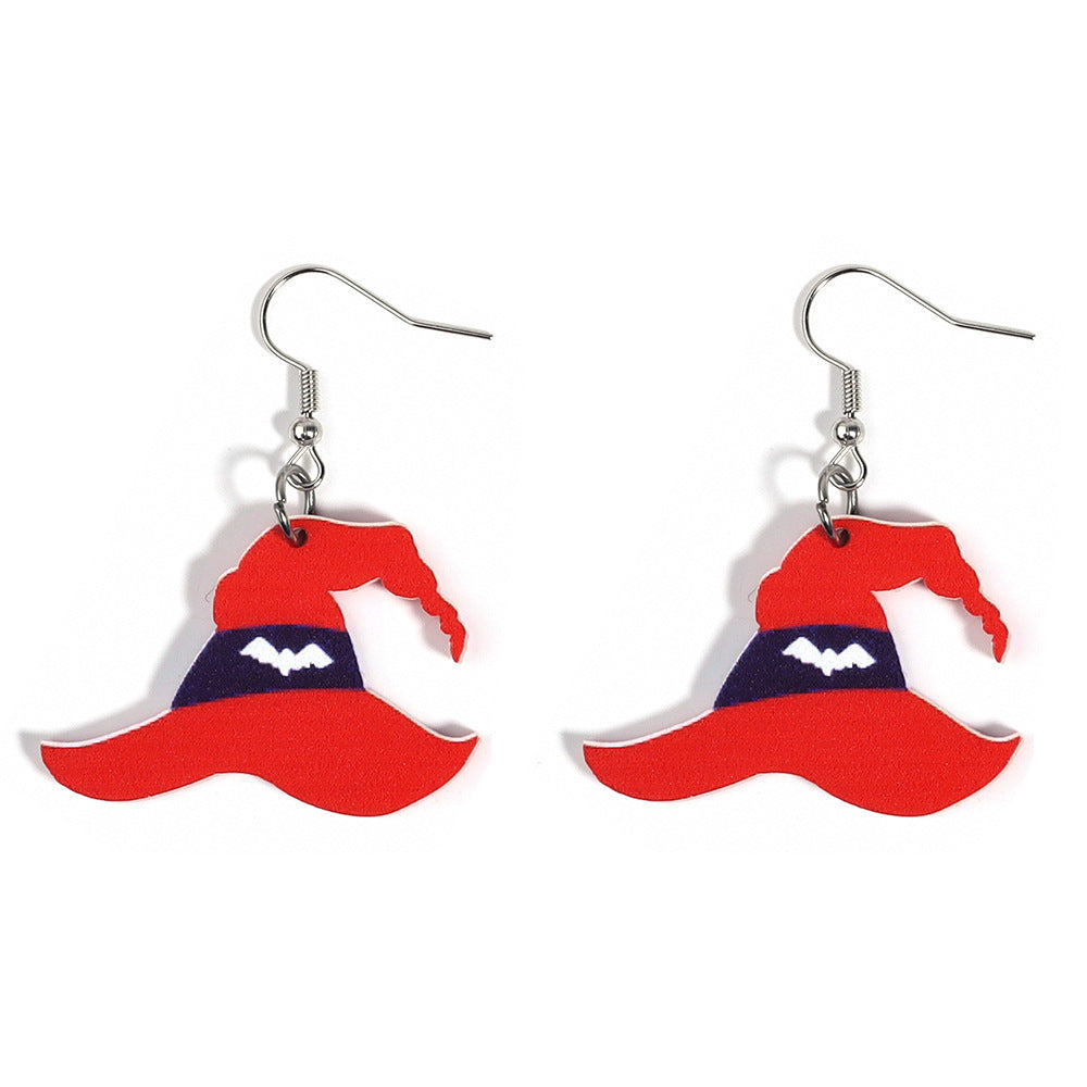 Wholesale Halloween Hat Ghost Cyclops Personalized Exaggerated Acrylic Earrings