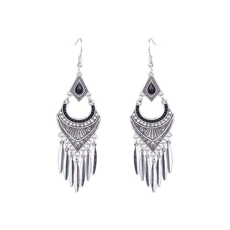 Wholesale Alloy Bohemian Tassel Earrings Ethnic Geometric Design for Women Boutique Resale