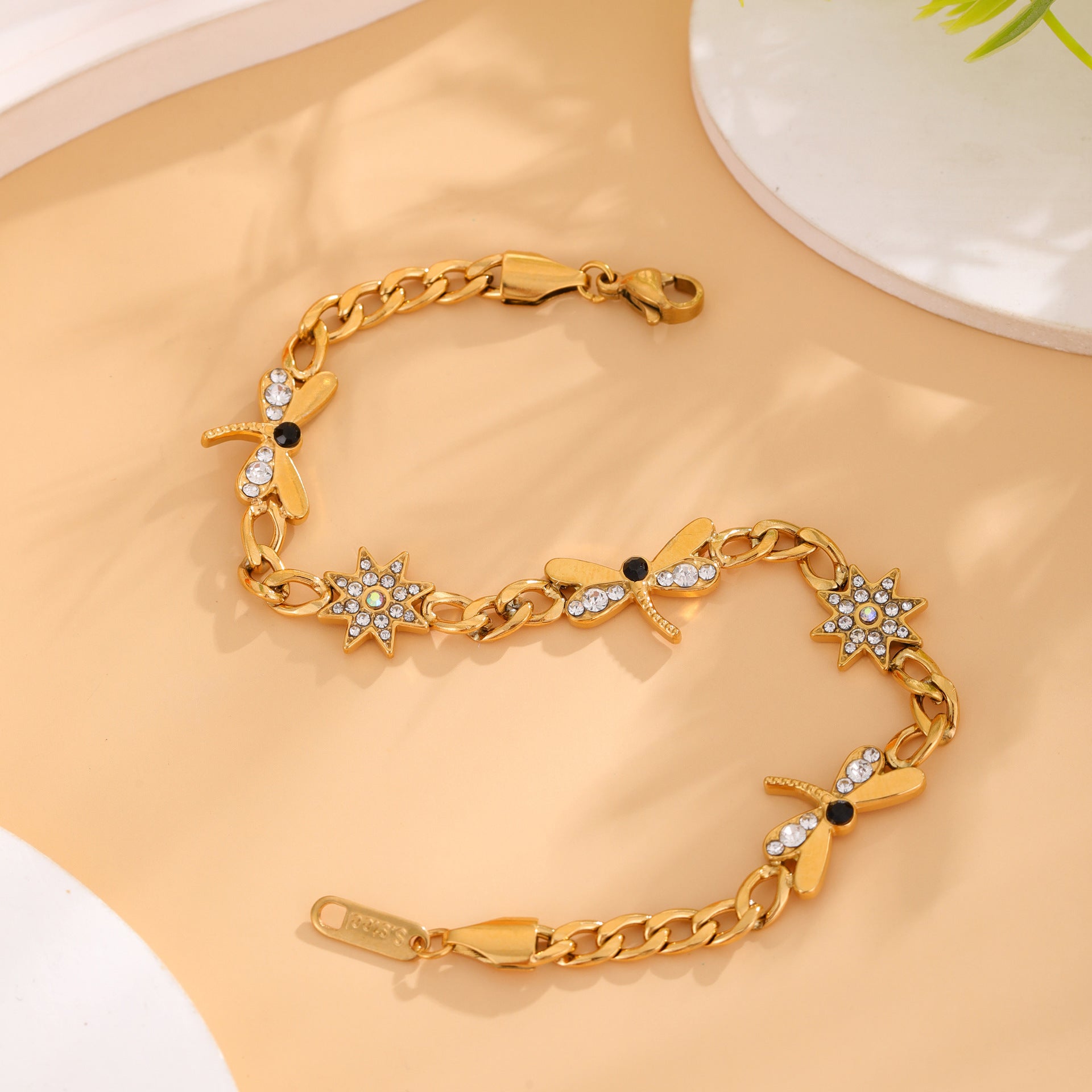 Wholesale stainless steel small full diamond bracelet