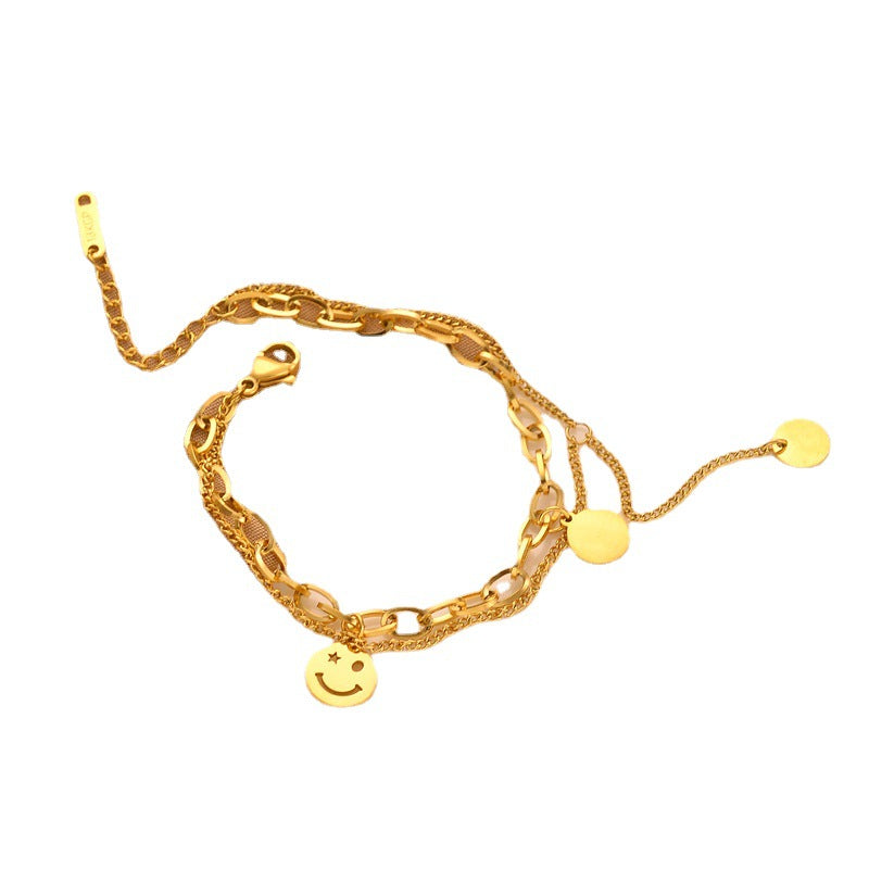 Wholesale Smiley Face Titanium Steel Bracelets ACC-BT-Chengy005