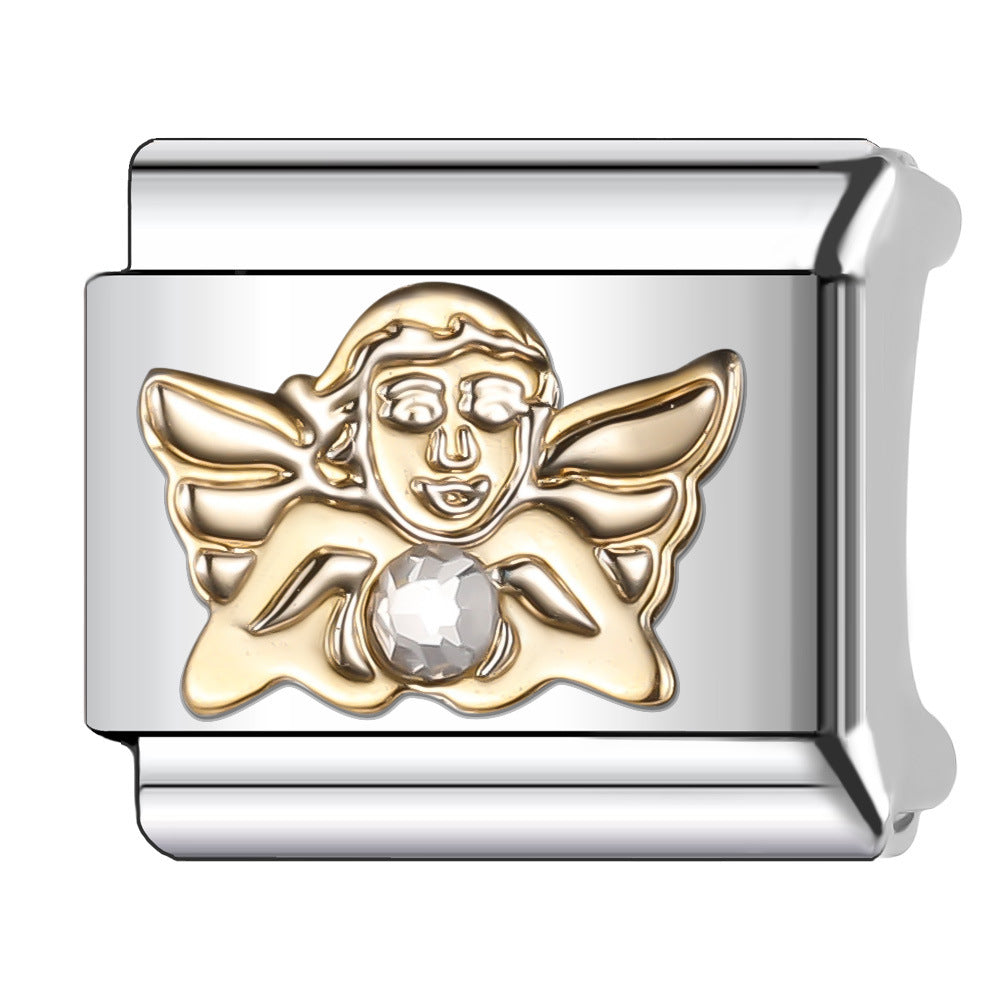 Wholesale Italian Charm Bracelet 9mm DIY Splicing Diamond Gypsophila Series Stainless Steel Composable Braceletc Pattern Bracelet Jewelry