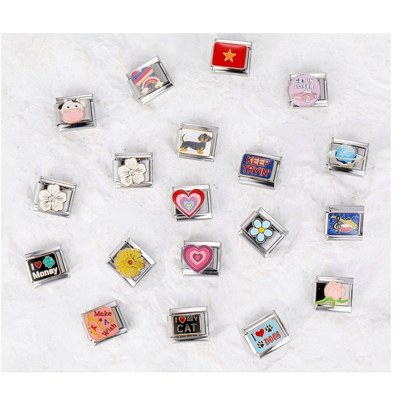 Wholesale Italian Charm Bracelet 9mm DIY Splicing Removable Titanium Steel Composable Bracelet