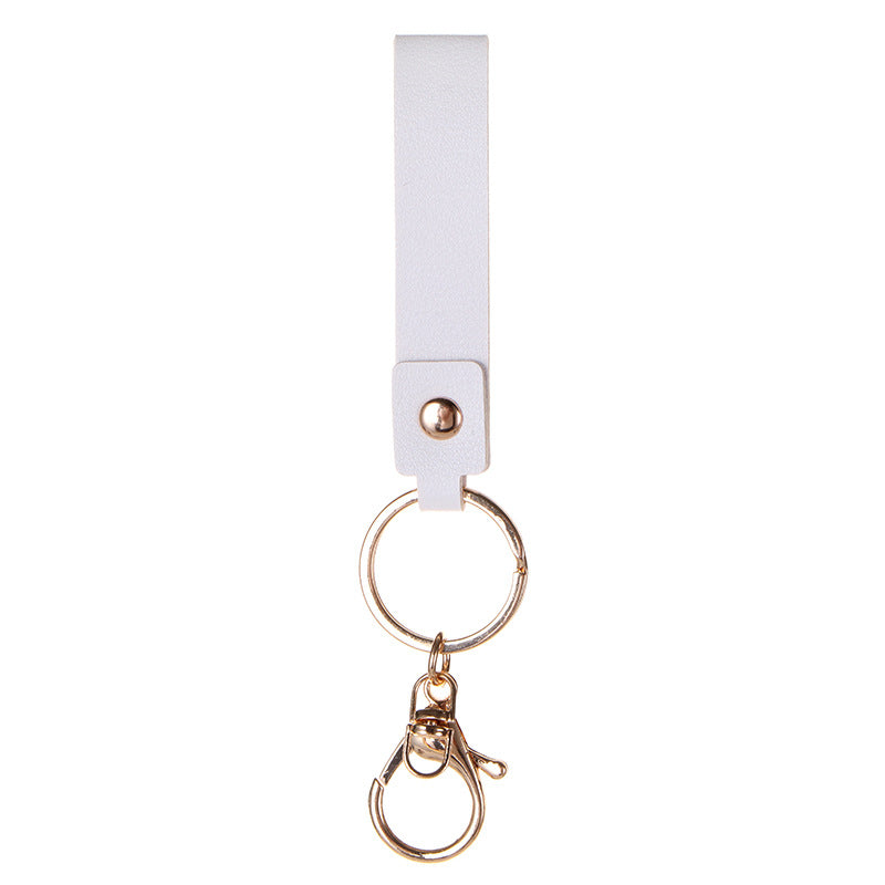 Wholesale Leather Keychain Hand Strap Cute Minimalist Business Gift Wedding Favor Black Car Key Accessory