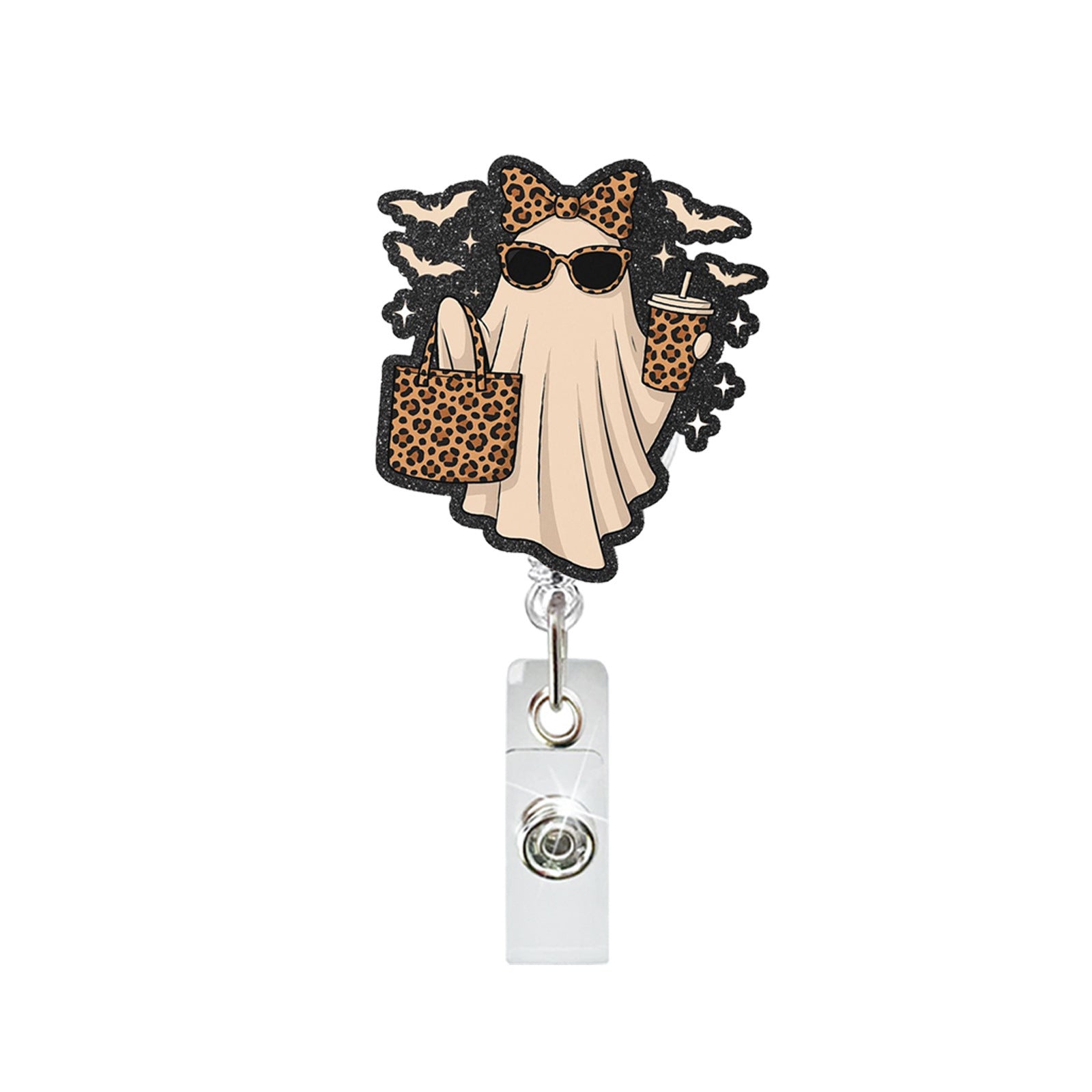 Wholesale  Ghost Candy Color ABS Retractable Badge Reel with Rotating Buckle for ID Holder Everyday Use
