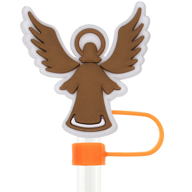 Wholesale Random 100pcs Christmas 10mm PVC Soft Straw Tube Cap ACC-SCR-RYY082