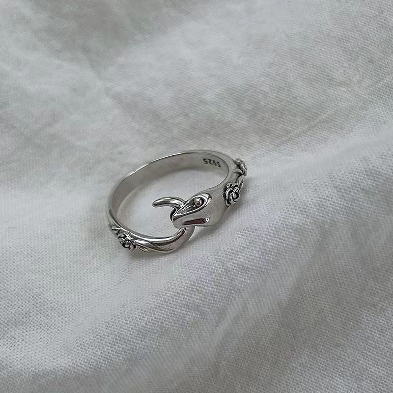 Wholesale Gradient Fishtail Zircon Open Ring Silver Tone Dark Chic Women S Fashion Jewelry Everyday Wear Gift