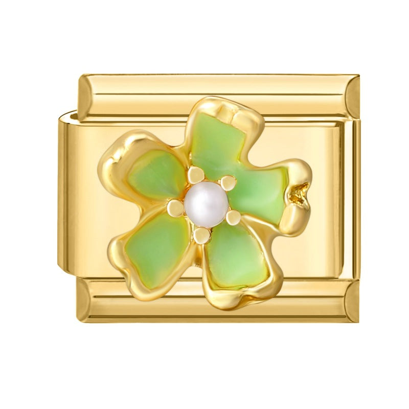 Wholesale Italian Beaded Bracelet 9mm DIY Splicing Removable Butterfly Pearl Stainless Steel Combinable Bracelet