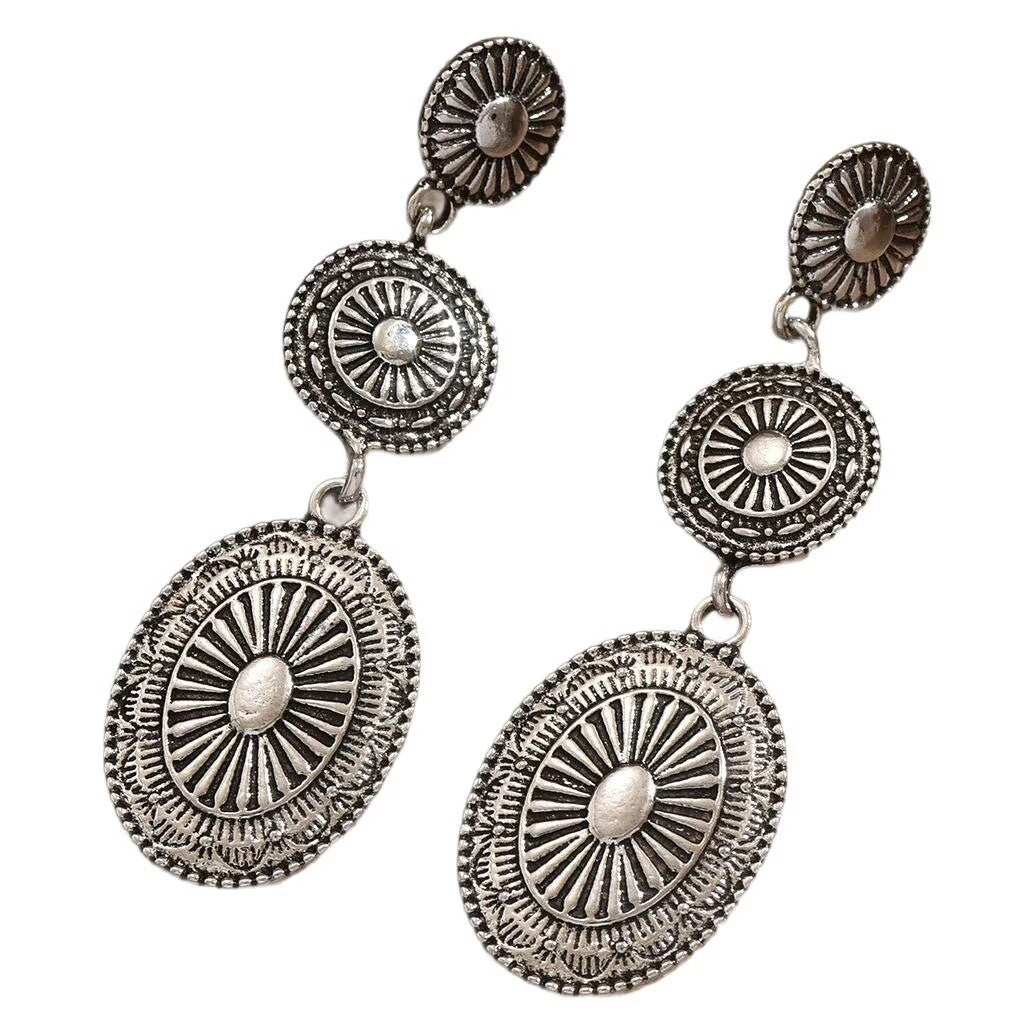 Wholesale Bohemian Tassel Drop Earrings,  Alloy Oval Design,  Trendy Everyday Wear for Women