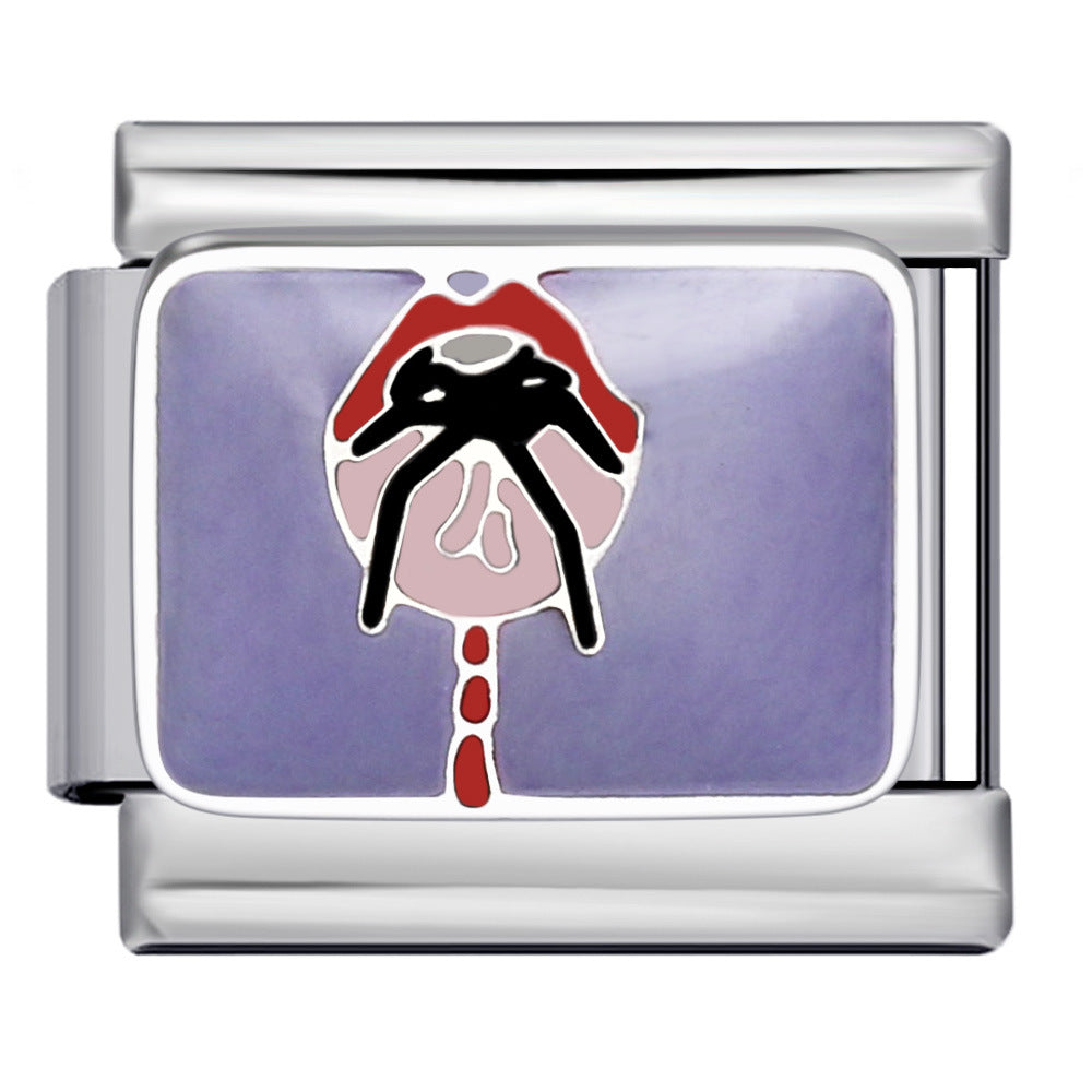 Wholesale 2pcs/pack  Italian Charm Bracelet 9mm DIY Splicing Creative Pattern Stainless Steel Composable Bracelet