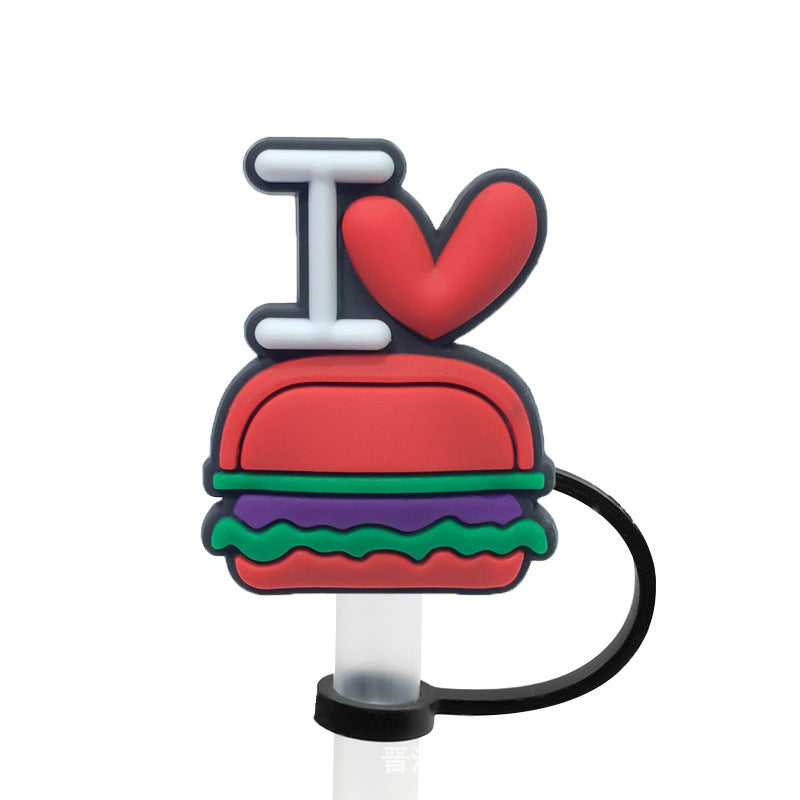 Wholesale 10PCS 7-8mm BOO Creative Silicone Straw Tube Cap Straw Decoration