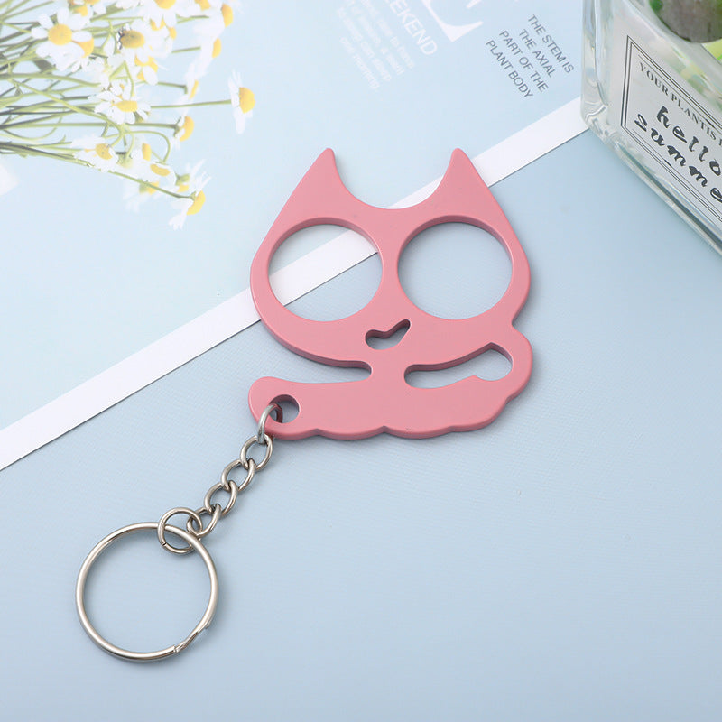 Wholesale Stainless Steel  Candy Color Cute Kitten Keychain