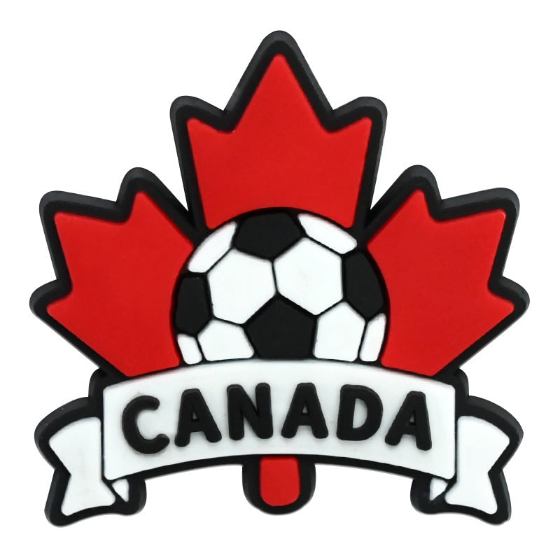 Wholesale Random 100pcs Football Club clogs   PVC Soft Rubber Shoe Buckle Decoration