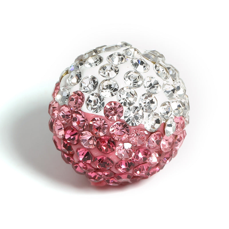 Wholesale 10pcs/pack 16mm Shambhala Clay Drill Ball Colorful Rhinestone Soft Clay Beads ACC-BDS-BoLG001