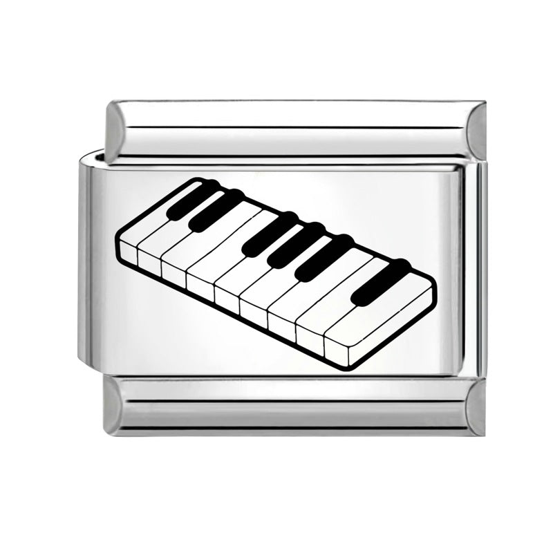 Wholesale 9mm Italian Charm Starter Bracelets DIY Black and white Creative Stainless Steel Composable Bracelet