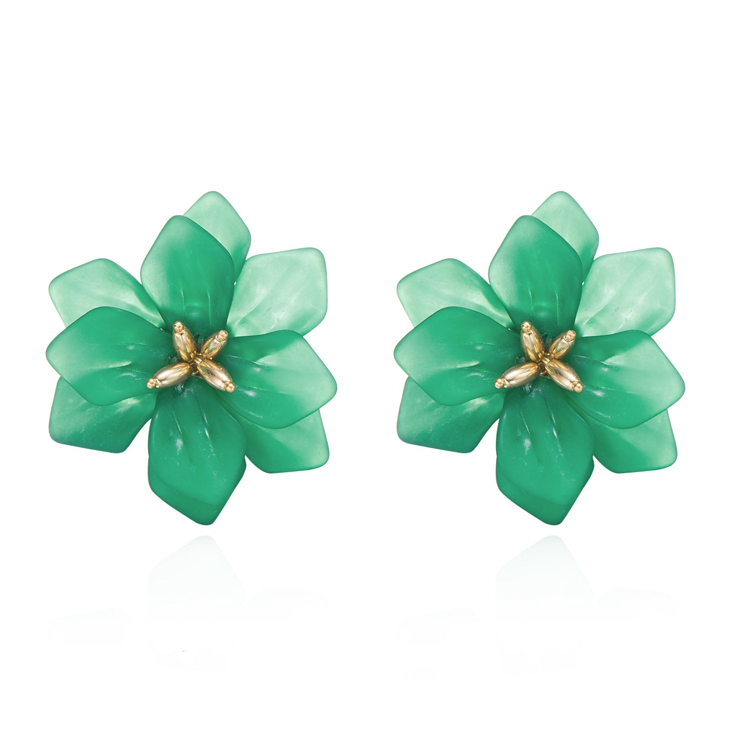 Wholesale  exaggerated three-dimensional acrylic flower petal earrings