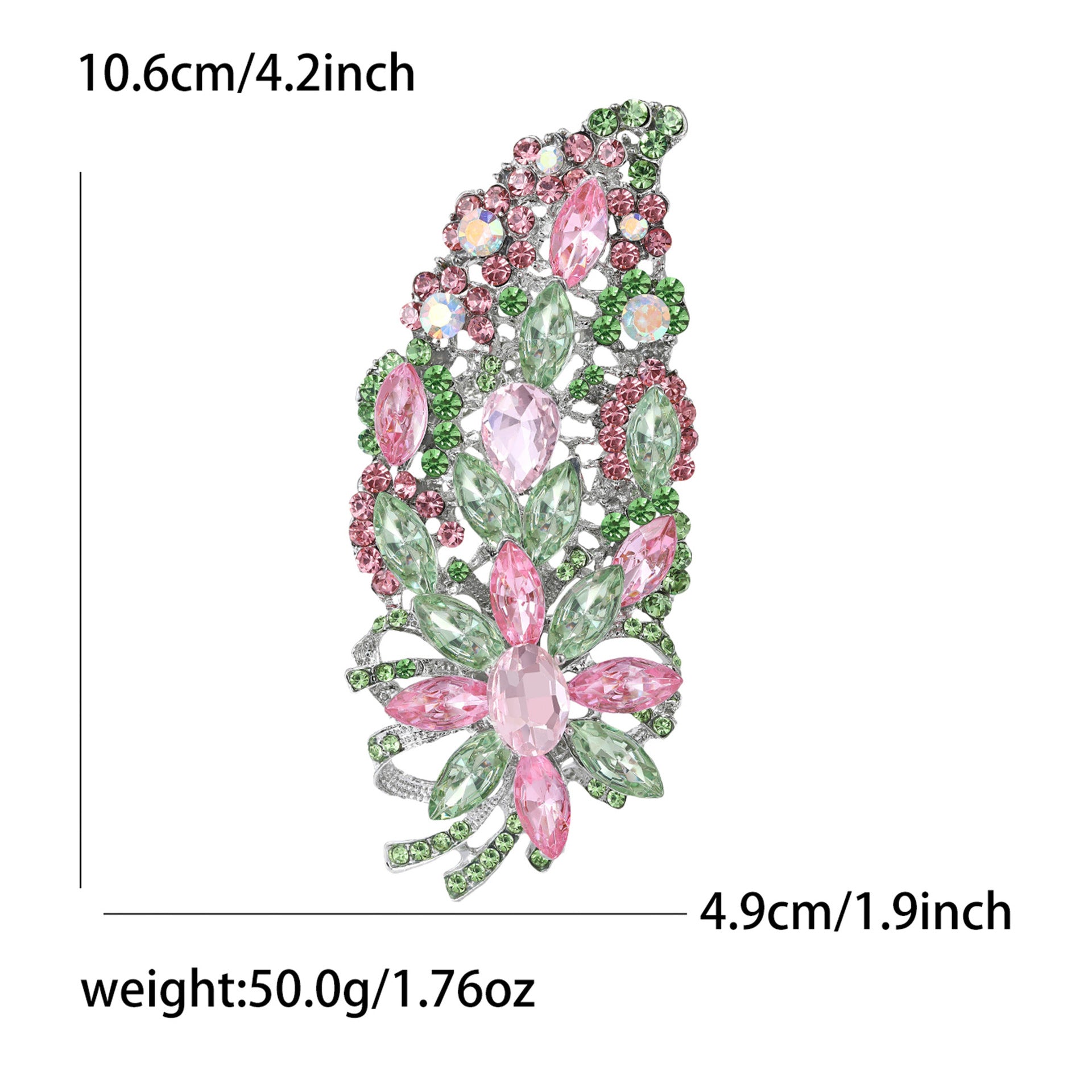 Wholesale Pink Green Floral Crystal Glass Brooch Women S Decorative Fashion Gift