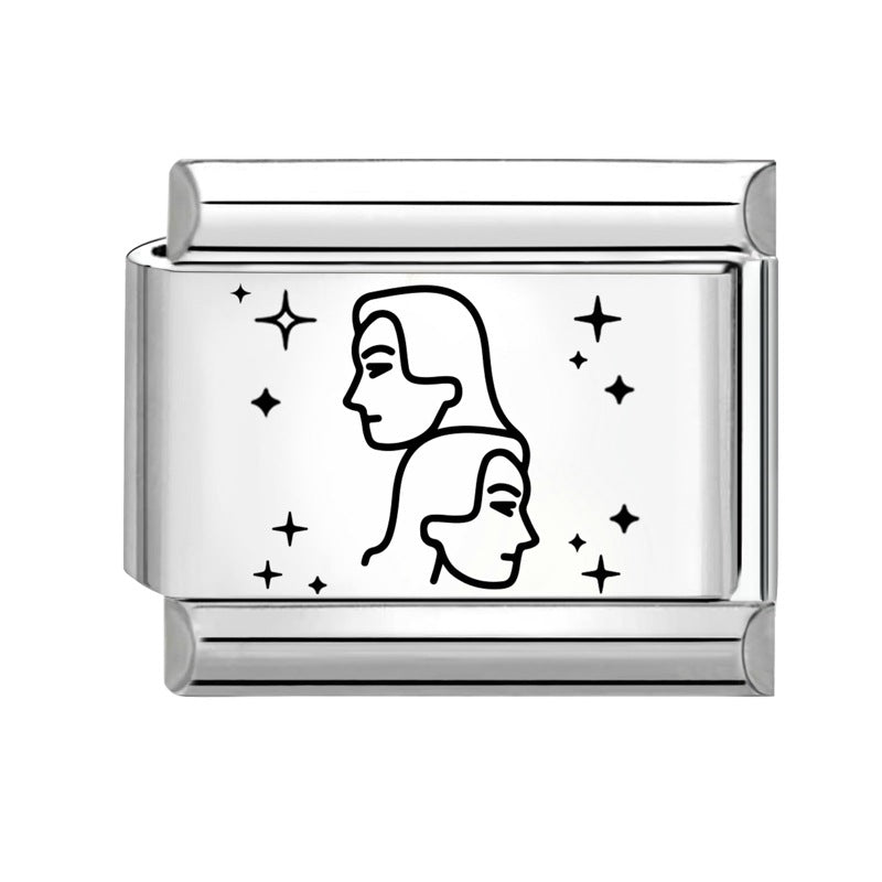 Wholesale 9mm Italian Charm Starter Bracelets DIY Zodiac Stainless Steel Composable Bracelet