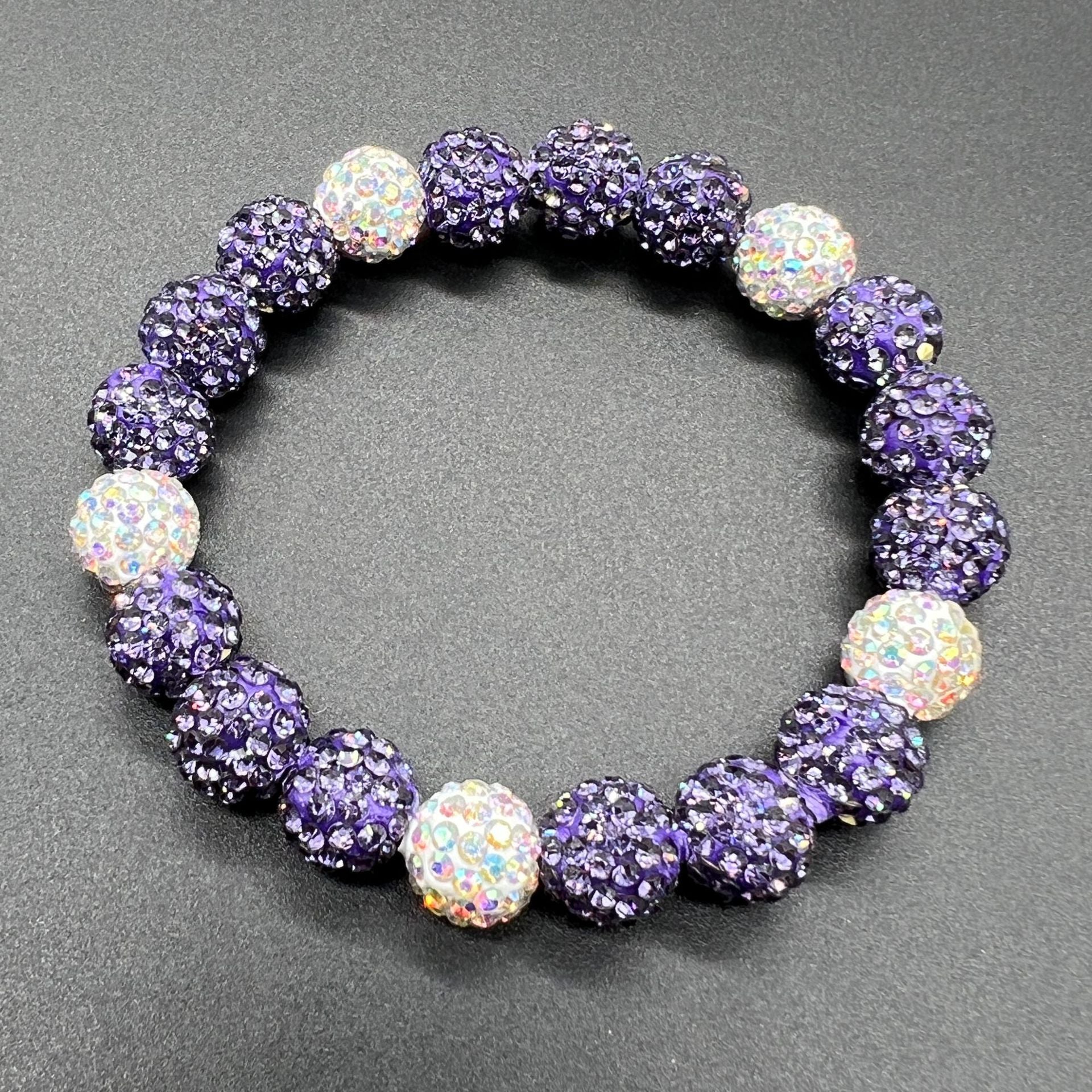 Wholesale Elastic Colored Soft Clay Diamond Ball Baseball Bracelet ACC-BT-Nanh011
