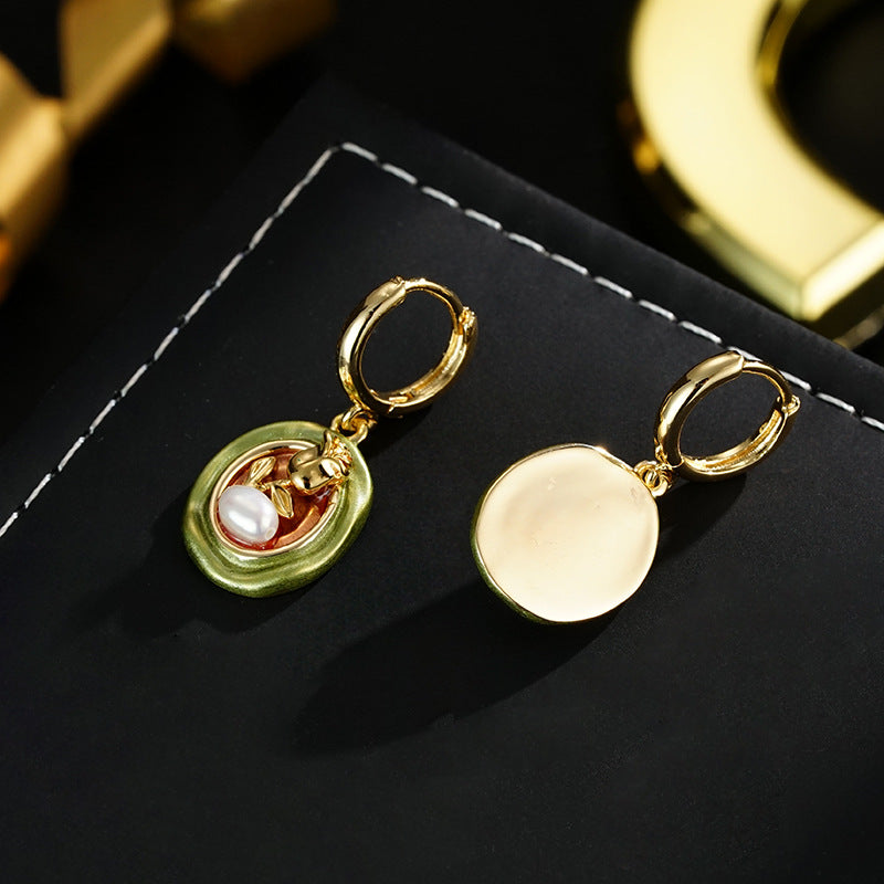 Wholesale Oil Dropping Natural Fresh Water Pearl Earrings