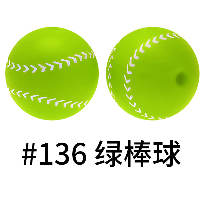 Wholesale 50pcs 15mm Western Style Leopard Skull Color Aztec Printed Silicone Balls Beads ACC-BDS-HeSheng006