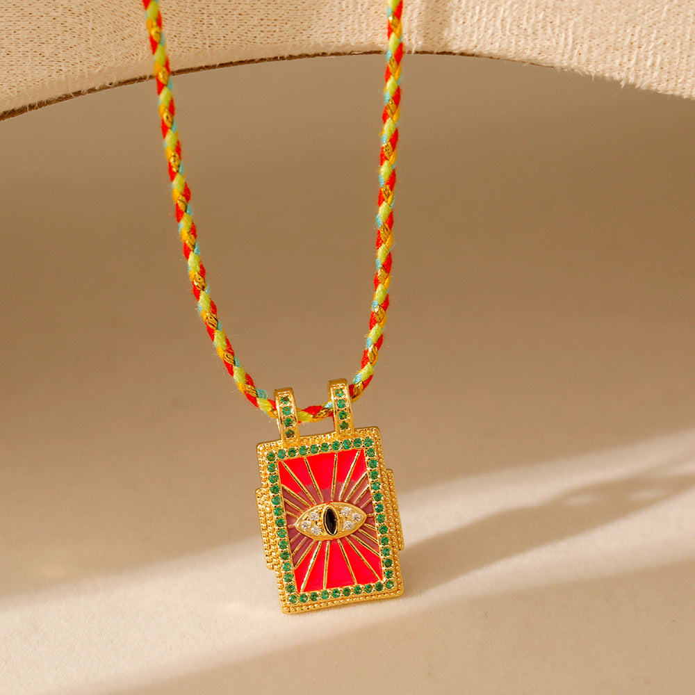 Wholesale Stainless steel Tarot TAROT Necklace with Drill Dropping Oil for Women