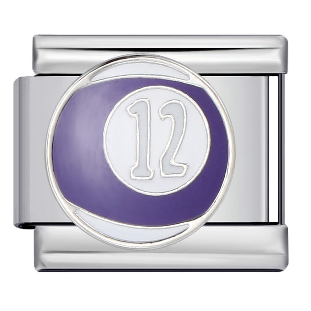 Wholesale Italian Charm Bracelet 9mm DIY Splicing Removable Purple Element Stainless Steel Composable Bracelet