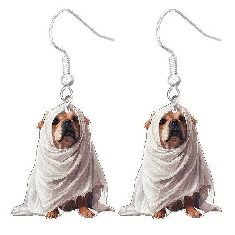 Wholesale  cartoon ghost dog frog cat butterfly skull mushroom acrylic earrings