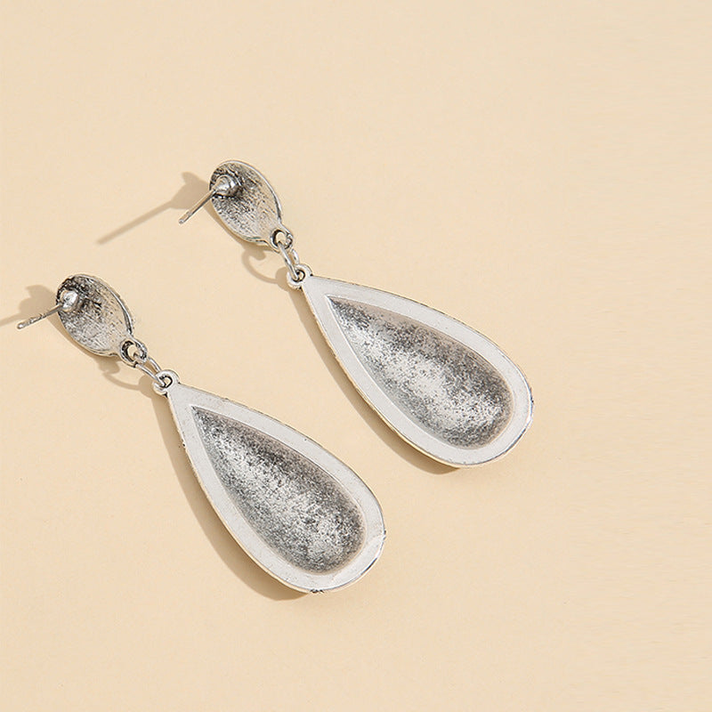 Wholesale Retro Turquoise Water Drop Earrings Women Alloy Fashion Accessory