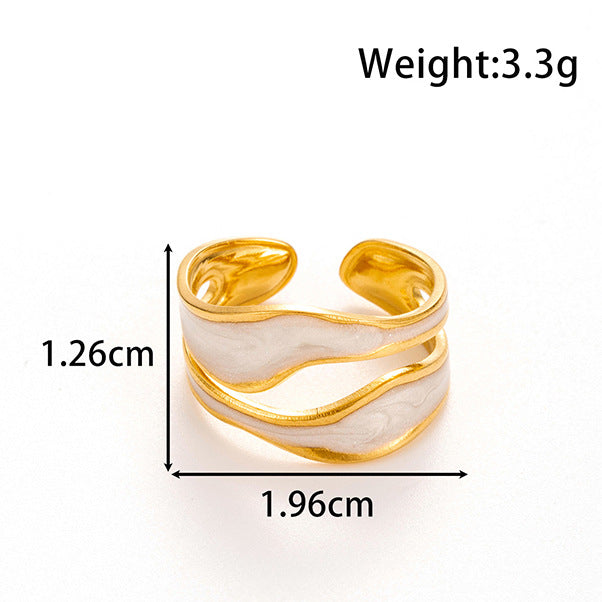 Wholesale drop oil opening ring personality hip hop vacuum plating titanium steel ring