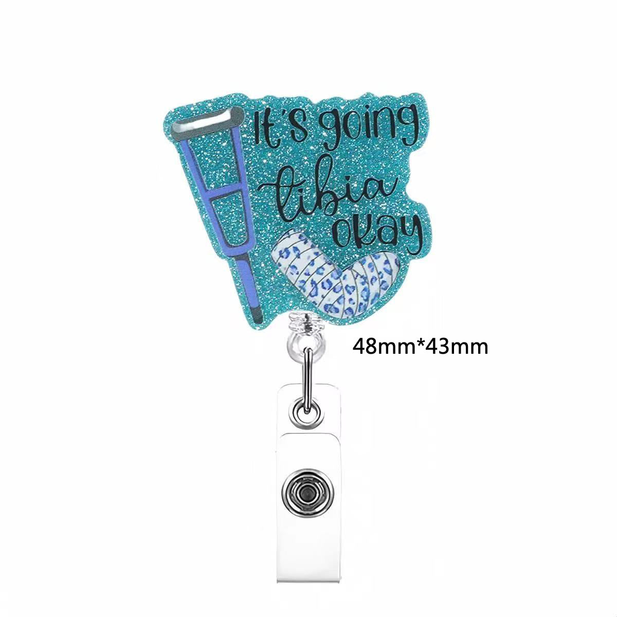 Wholesale acrylic glitter DIY fun nurse and doctor badge scroll