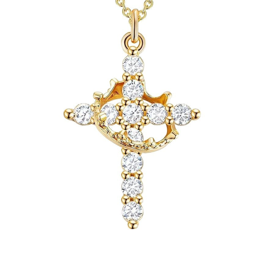 Wholesale Crown Cross Pendant Necklace Fashion Accessory Gift Boutique Resale