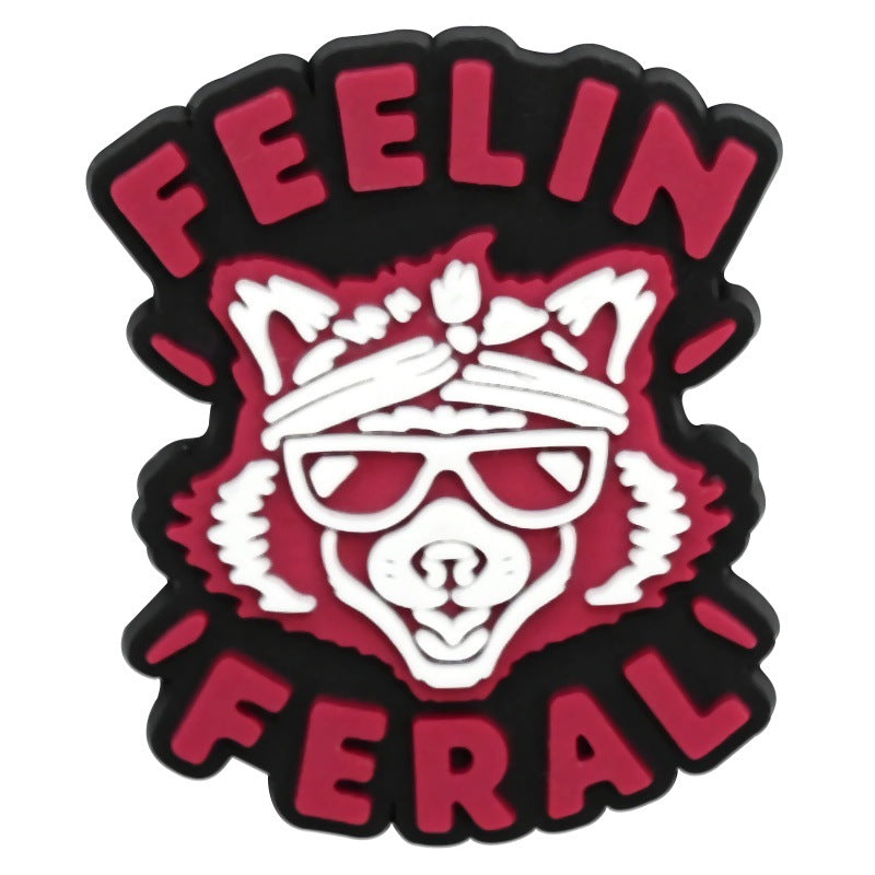 Wholesale Random 100pcs Cartoon raccoon-shaped  PVC Soft Rubber Shoe Buckle Decoration