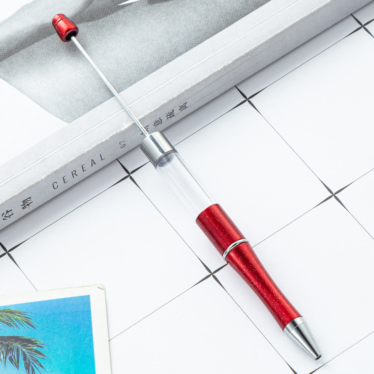 Wholesale Beadable Pens Plastic Empty Tube Bead Pen DIY Pen DIY Beadable ACC-PN-HuaH047