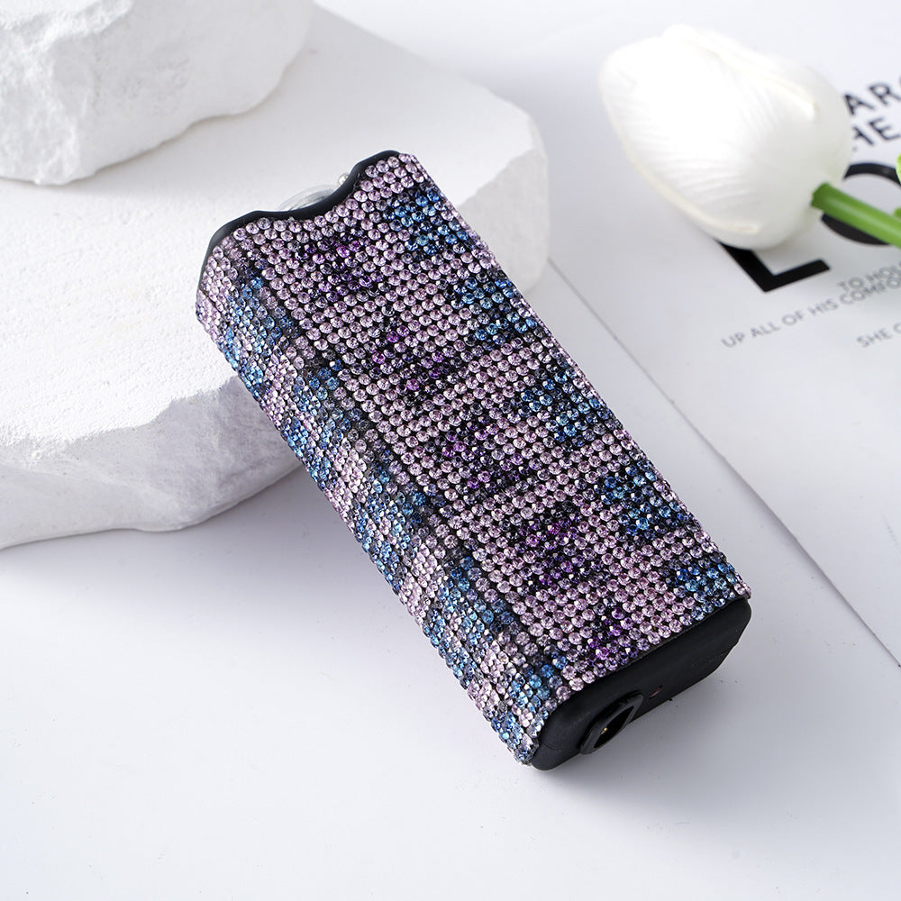 Wholesale colorful butterfly leopard print sunflower rhinestone flashlight keychain ACCVIP-KC-ZhiYa008