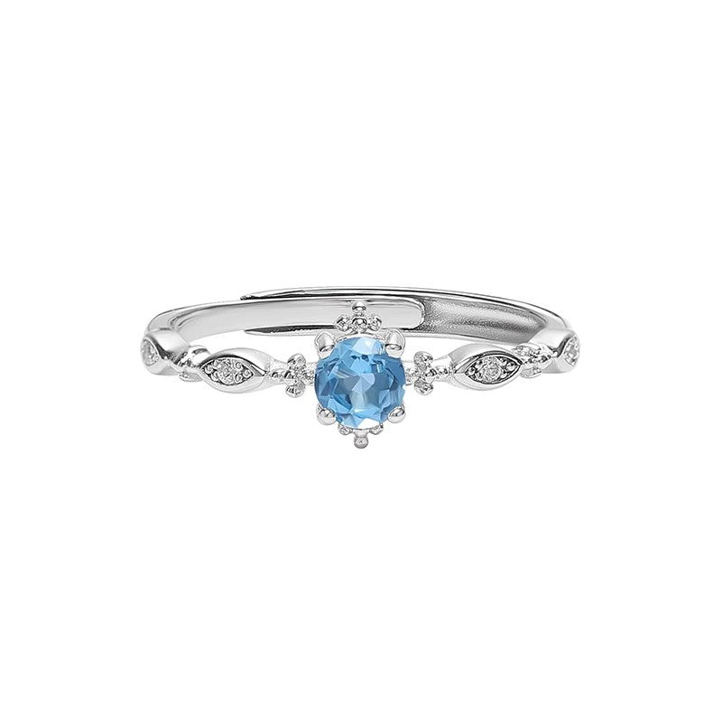 Wholesale Blue Snowflake Ring Women's Light Luxury  Ring