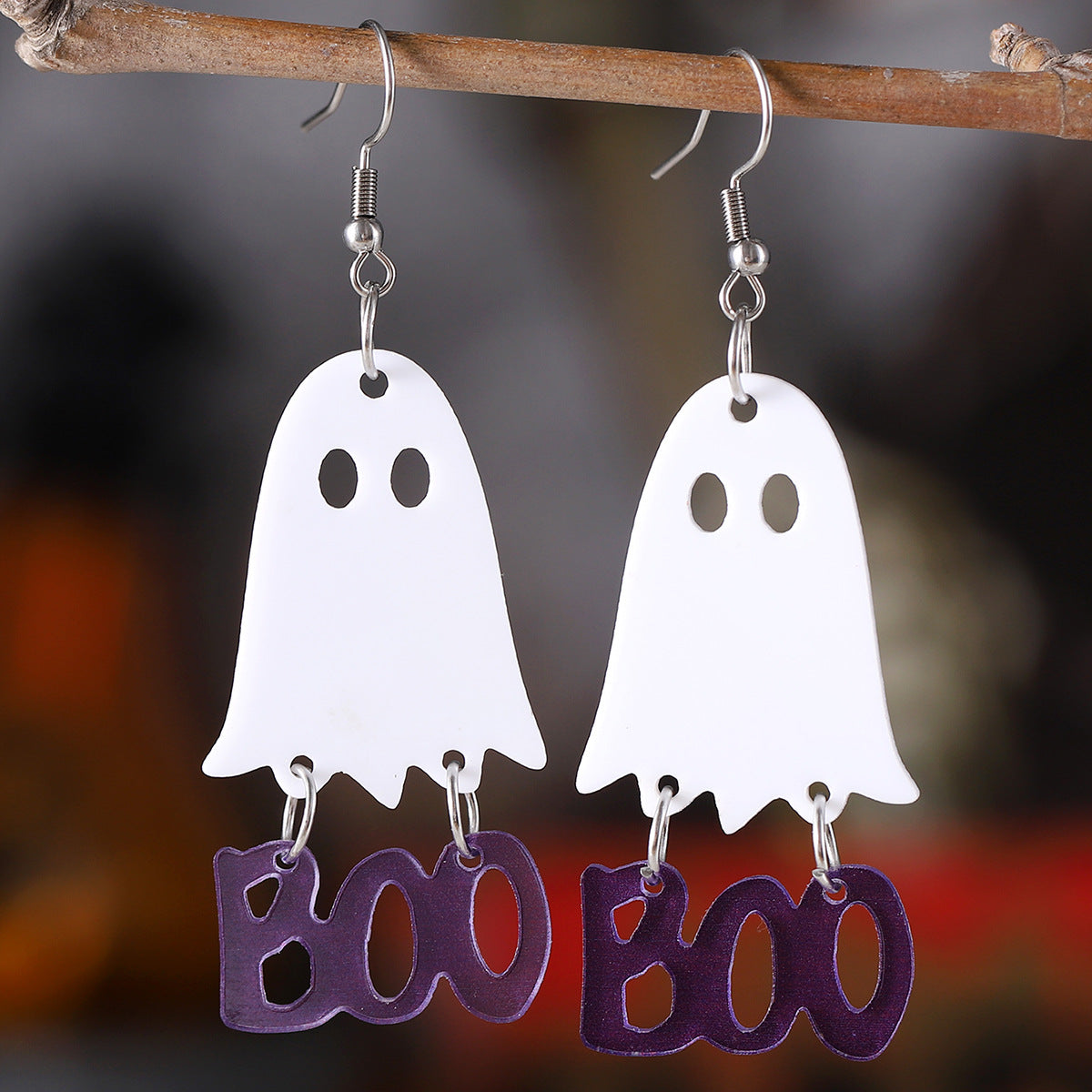 Wholesale  Gothic Black and White Ghost  Pendant Earrings