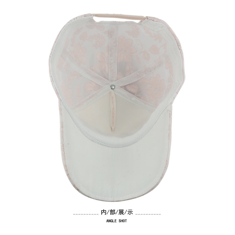 Wholesale Rhinestone Lace Flower Baseball Cap