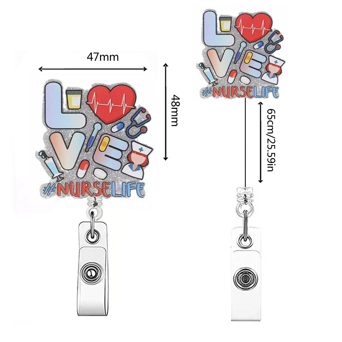 Wholesale acrylic glitter DIY fun nurse and doctor badge scroll