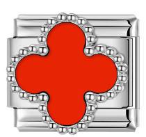Wholesale Italian Charm Modules Four Leaf Clover for Bracelet Making Jewelry Accessory ACCVIP