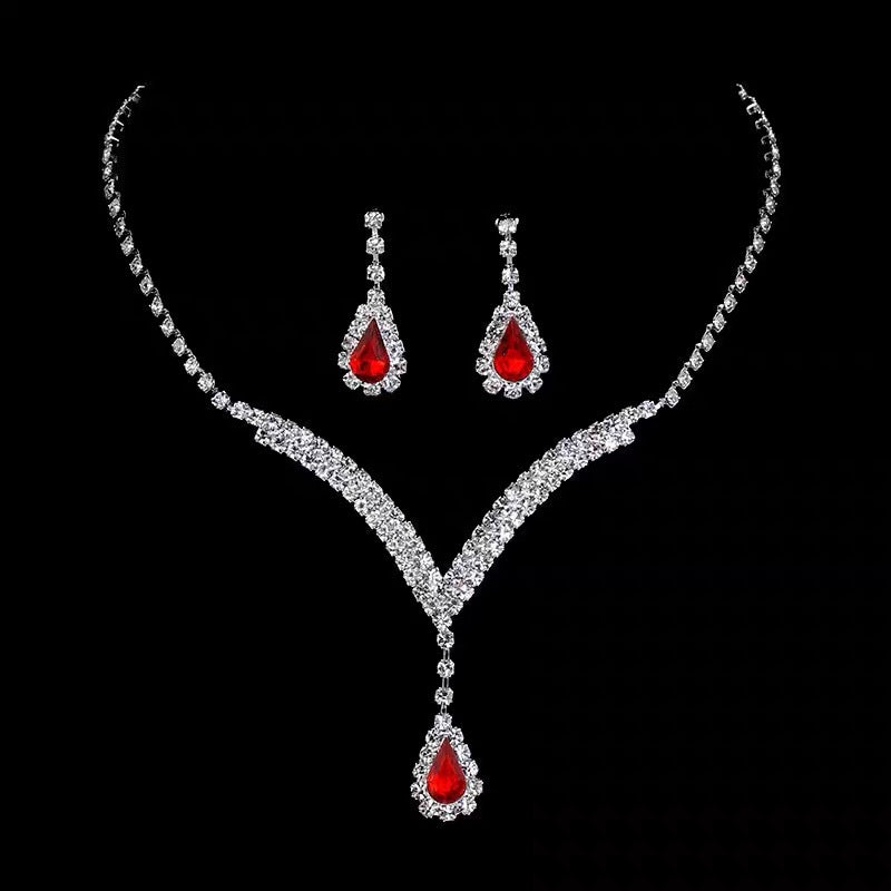Wholesale Man-made Pearl and Rhinestone Earring Necklace and Bracelet Set