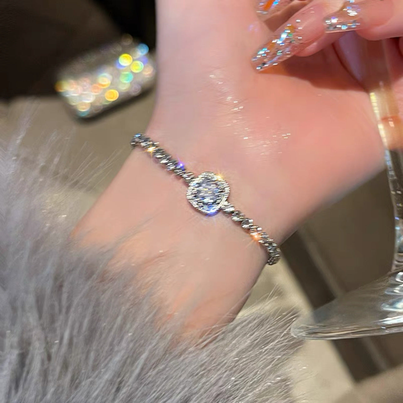 Wholesale Super Shiny Love Zircon Bracelet