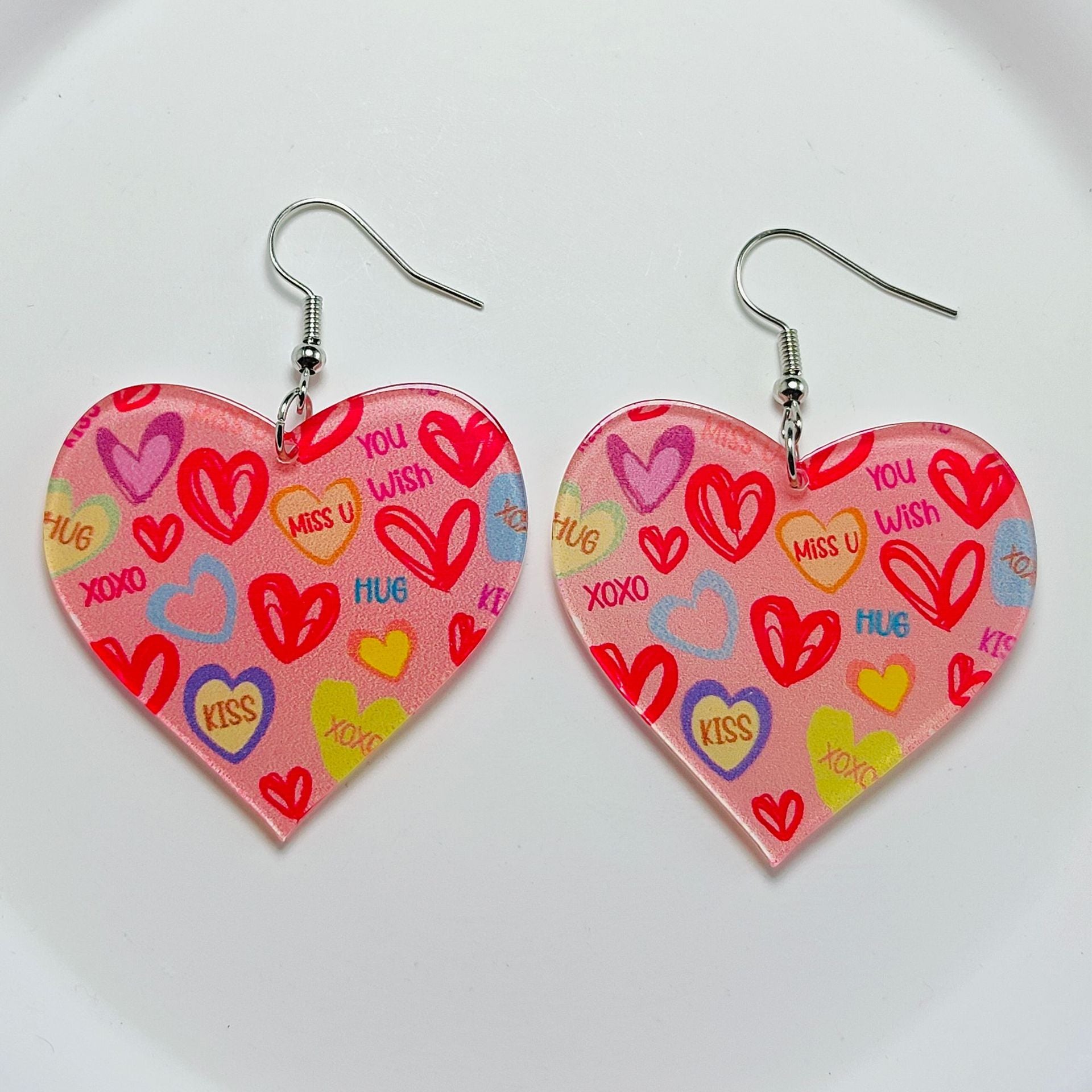 Wholesale Mother's Day Love Acrylic Sheet Letter Earrings ACC-ES-Qiyu013