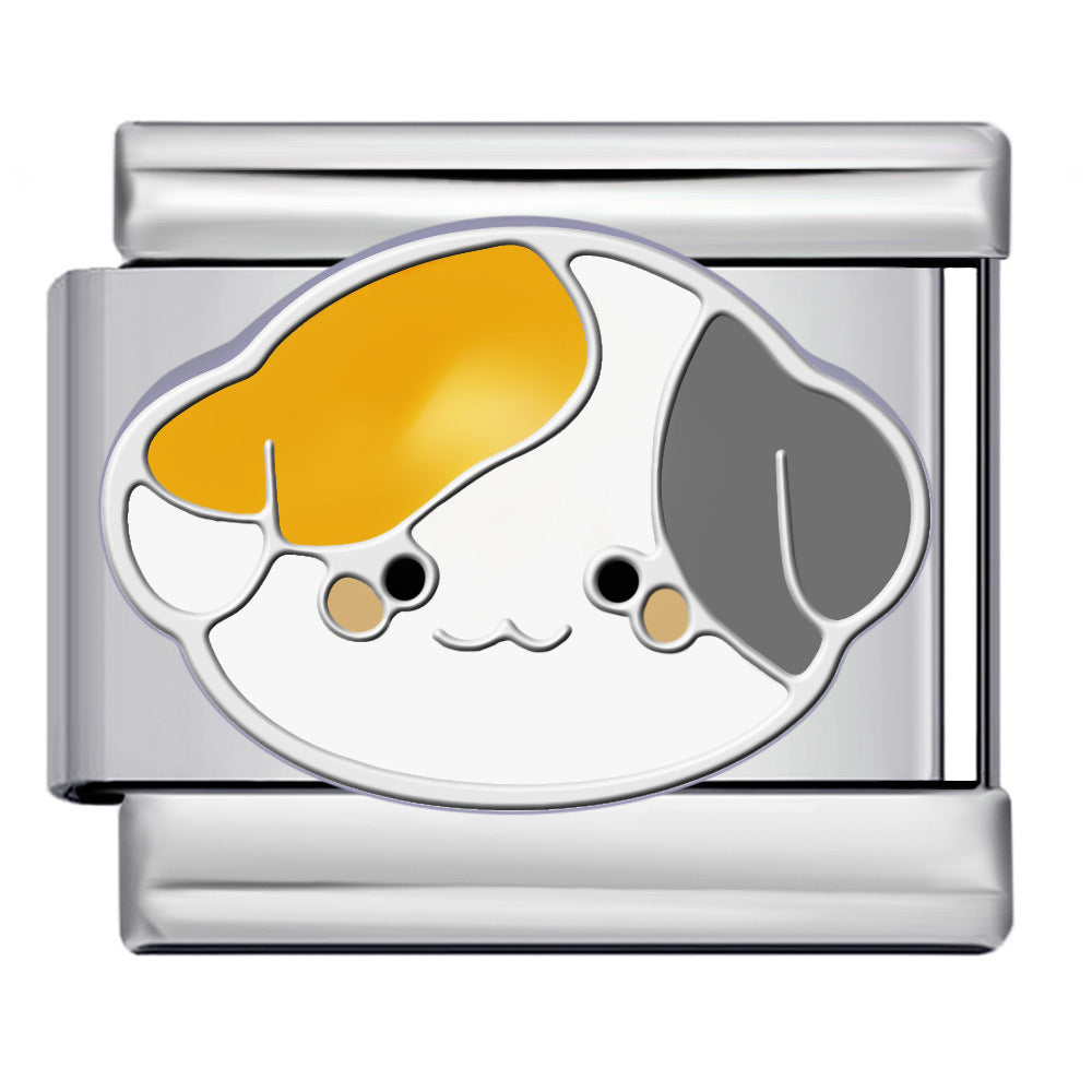 Wholesale Italian Charm Bracelet 9mm DIY Splicing Cute Cartoon Dog Stainless Steel Composable Bracelet